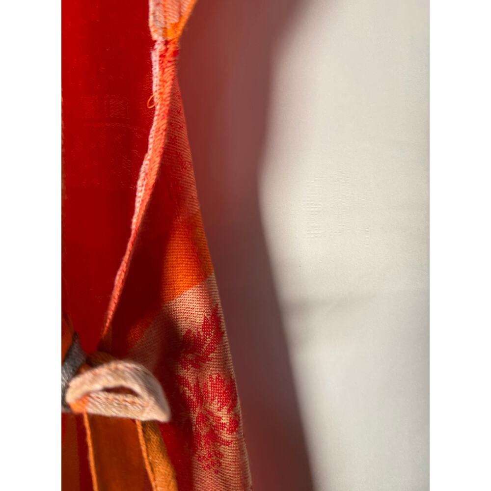 Orange Patchwork Boho Tie Side Tunic 100% Pashmin… - image 3